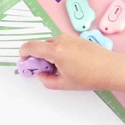 Tamaki Box Cutters Cloud Letter Opener Envelope Slitter, Cloud Shaped Carton Portable Cutter with Key Chain Hole, 4 Pack