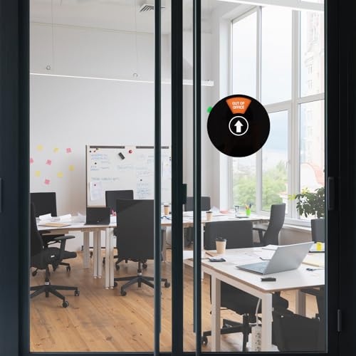 WATMTIN Black Rotating Office Door Sign with 6 Status Options - 6 Inch Privacy Sign