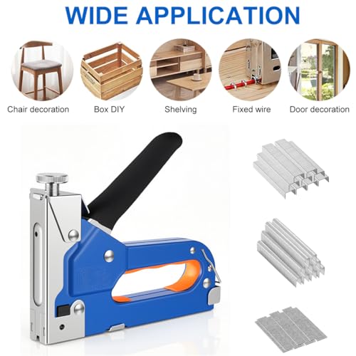 Heavy Duty 3-in-1 Staple Gun with Tail Remover and 1200 Staples - Upholstery & Wood Craft