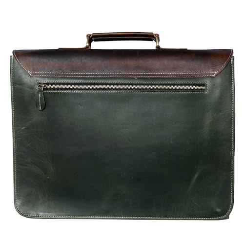 Genuine Leather Laptop Bag for Office & Travel-Handmade Vintage Briefcase,Messenger Bag,Leather Work Bag with Shoulder Strap