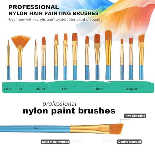 Wooden Tabletop Art Easel for Painting, 54 Pieces Starter Acrylic Paint Set with 24 Colors Acrylic Paints, Canvases, Sketch Pads, Brushes and Palette for Adults Teens Kids Beginners