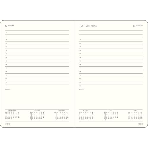 LEUCHTTURM1917 - Daily Planner 2026, Hardcover, Medium (A5), Ruled, Black (Jan 1 - Dec 31, 2026)