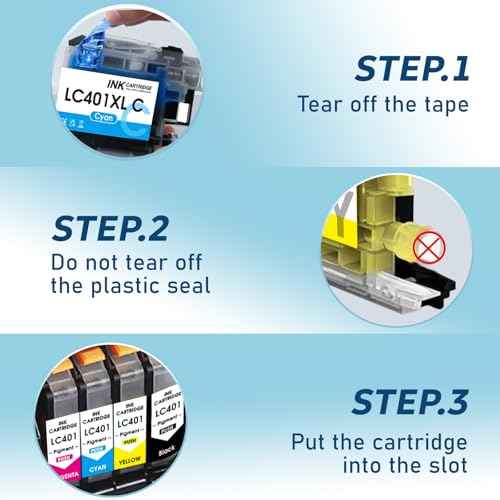 LC401 LC401XL MFC-J1010DW Ink Cartridges Works for Brother Printer LC 401 401XL for MFC-J1010DW MFC-J1170DW MFC-J1012DW MFC-J1800DW MFC J1010DW 5 Packs - 2B/C/M/Y