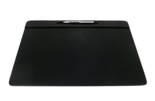 Dacasso Black Leather Conference Table Pad with Pen Well, 17 by 14-Inch