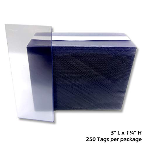 1.25x3" Clear Plastic Tags, Shelf Label Holders - 2000 Pack