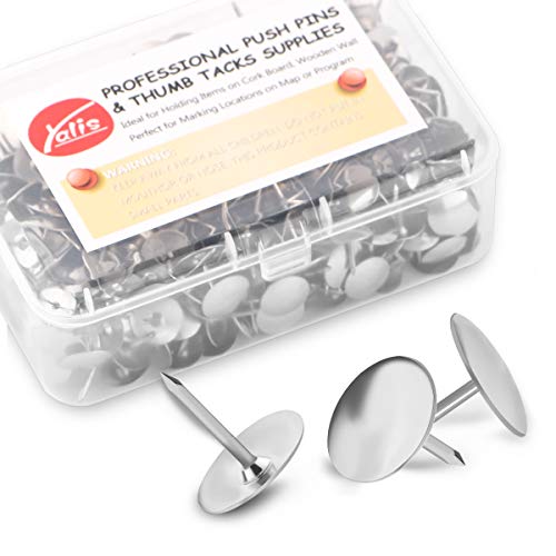 Thumb Tacks 500-Count 3/8" Steel Push Pins in Silver - Office Corkboard Tacks