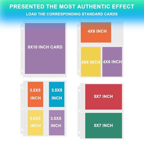 50 Pack 4 x 6 Photo Sleeves for 3 Ring Binder(300 Pictures), Heavy-Duty Archival Photo Page Protectors, Clear Picture Album Refill Pages Holds, Acid-Free