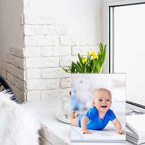 Tuanse 20 Pack Acrylic Photo Sign Holder 8 x 10 Inch Plastic Picture Frames Clear Photo Booth Slanted Back Vertical Table Paper Menu Display Stand Portrait Frames Flyer Holder for Home Office Store