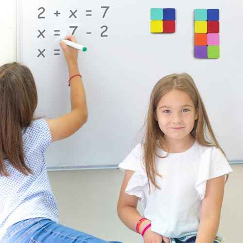 24 Pack Square Magnetic Whiteboard Erasers, Mini Dry Erase Board Erasers for Kids and Students, 8 Color