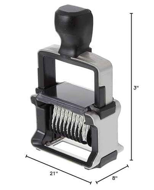 Trodat Professional Numberer, 10 Digit Self-Inking Numbering Stamp, 3/8 x 2 1/4 Inches (T55510), Black