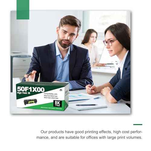 50F1X00 Toner Cartridge Black 1-Pack Extra High Yield with Chip Replacement for Lexmark 50F1X00 501X with MS410 MS510 MS610 MS415 MS610dn MS610dte Printer Ink (10,800 Pages)