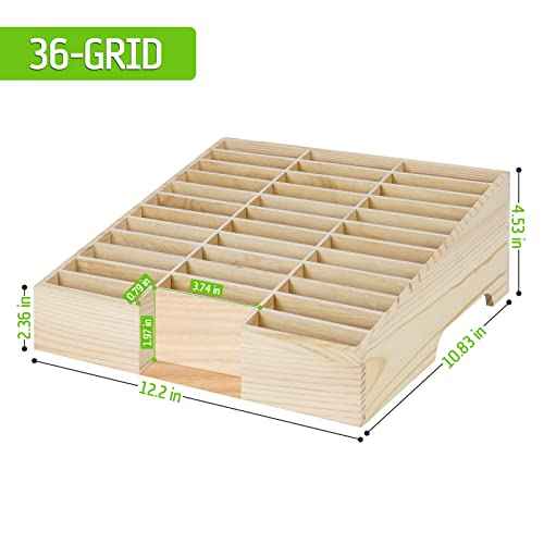 Wooden 36-Grid Cell Phones Storage Box Desktop Mobile Phone Holder Organizer for Office School Classroom (36-Grid)