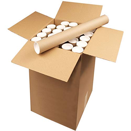 ProLine Heavy-Duty Kraft Mailing Tubes 4 x 27 inches with End Caps (Pack of 4)