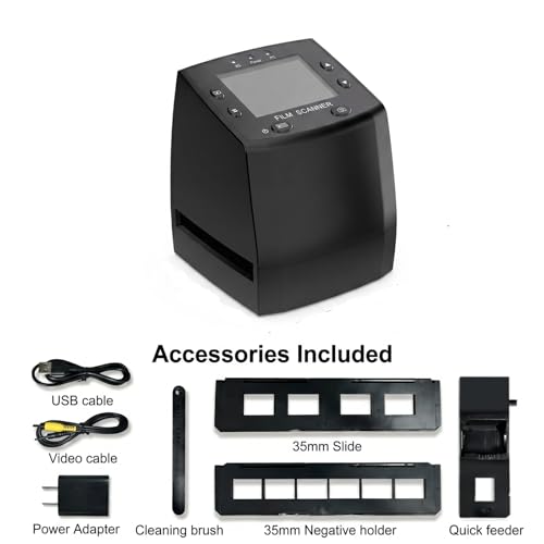 DigitPro Black 35mm Film & Slide Scanner with 2.4" LCD, JPEG Conversion