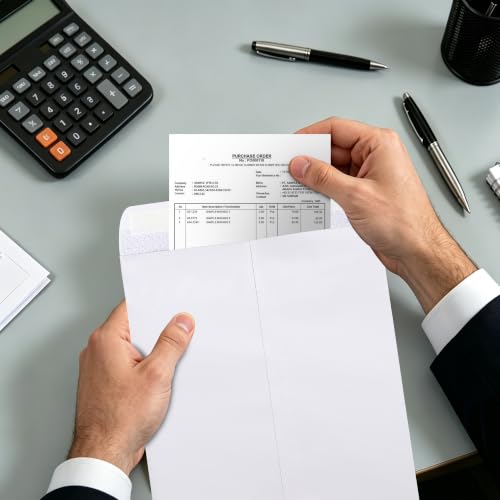 White 9x12 Self Seal Security Envelopes - 24 Pack, Tinted Privacy Flaps