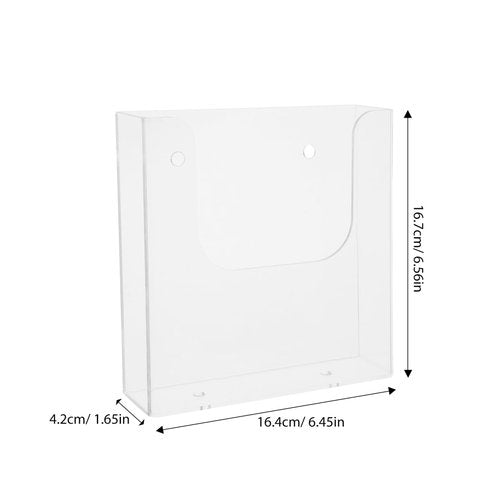FUNOMOCYA Wall Mounted Document Organizer - Transparent Plastic File Holder for Office and Home Easy Install Hanging File Rack for Brochures Flyers and Papers