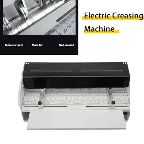 LALABU 3-in-1 Electric Creasing Machine 460mm 18inch Electric Paper Creaser Scorer Perforator Cutter Paper Folding Machine for Tickets Documents Cards Photos Invitations, 110V