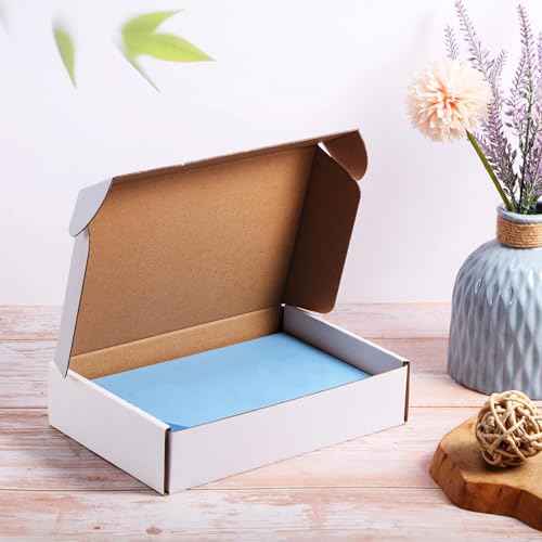 Qilery 60 Pcs Shipping Boxes Corrugated Cardboard White Mailer Boxes Packaging Present Gift for Mailing Shipping Small Business (9 x 6 x 2 Inches)