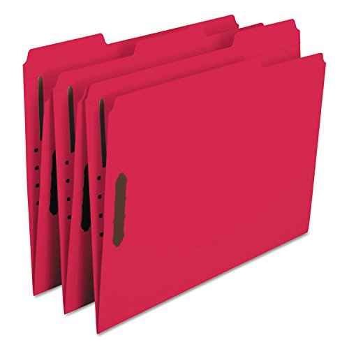 Pendaflex Fastener Folders, 2 Fasteners, Letter Size, Red, 1/3 Cut Tabs in Left, Right, Center Positions, 50 per Box (22740), Specialty