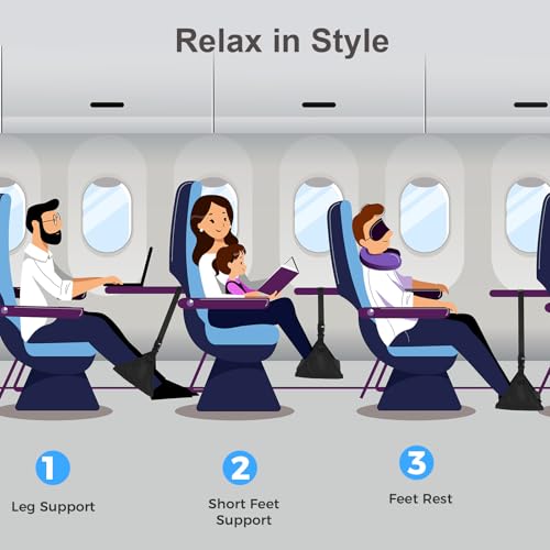 Foot Hammock for Plane Travel with Memory Foam — Upgraded Airplane Foot Rest