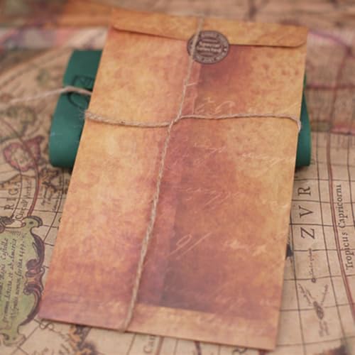 DIYEAH 12pcs Retro Kraft Paper Envelopes Brown for Letters & Postcards