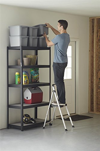 COSCO 2 Step Lite Solutions Folding Step Stool, Aluminum/Black | 2 Step