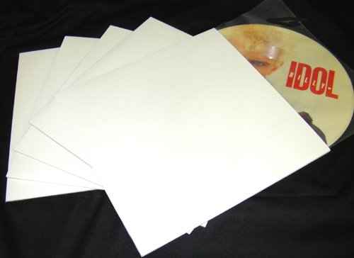 Square Deal Recordings & Supplies (10) 12" Record Jackets - White (Glossy Finish) - Without Center Hole - #12JW - Protect Against Dust and Wear!