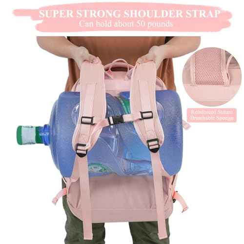 Large Travel Backpack for Women, 40L Travel Bag Personal Item Size, Laptop Backpacks, Waterproof Carry On Backpack with Packing Cubes for College Business Hiking Work Essentials, Pink