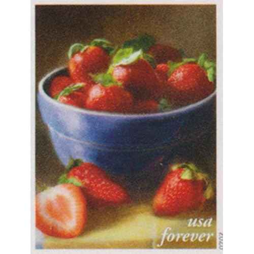 USPS Fruits & Vegetables (Book of 20) (Plums, Cherry Tomatoes, Carrots, Lemons, Blueberries, Red and Green Grapes, Lettuce, Strawberries, Eggplants, Figs) Postage Forever Stamps 2020 Scott #5484-5493