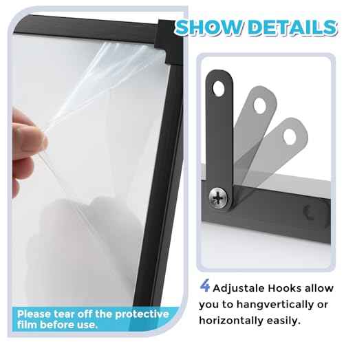 MaxGear 36x24 Inch Double-Sided Whiteboard, Large Dry Erase Board with Black Morden Aluminum Frame, Magnetic Surface, Professional Wall-Mountable White Board for Home, Office, School
