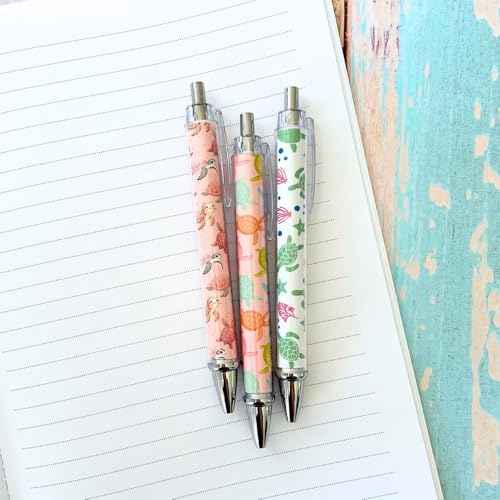 YJ PREMIUMS 6PC Turtle Pens Cute Turtles Turtled Turtlely Writing Ink Ballpoint Pen School Office Supplies Stocking Hawaiian Ocean Sea Animals for Teacher Coworkers Lovers Women Staff Employee Gifts