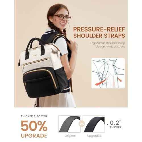 LOVEVOOK Puffer Backpack Purse for Women with 15.6 Inch Laptop Pocket, Nurse Teacher Work Bags for Gifts, Personal Item Travel Bag for College School, Cute Student Bookbag for Teen Girls Waterproof