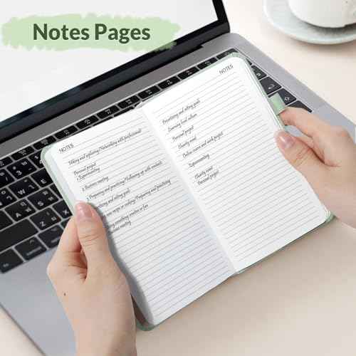 SUNEE 2026 Pocket Weekly Planner for Purse 3.5" x 6" - 12 Month (January 2026 - December 2026), Small Size Planner, Hardcover, Notes, Pocket, 100 GSM Paper, Sage Green