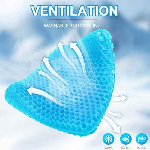 Gel Seat Cushion for Long Sitting - 16.5" x 14.5" x 2.4" (Extra Thick£¦Soft) Gel Cushion for People Over 185 lbs, Pressure Relief Cushion for Office Chair, Egg Cushions for Wheelchair, Gel Pad for Car