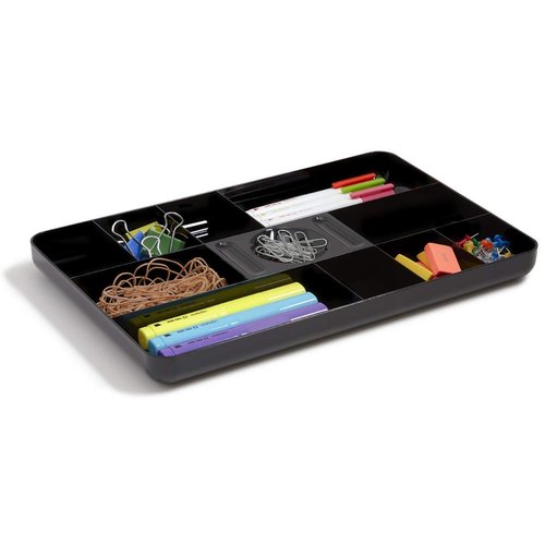 1InTheOffice Desk Drawer Organizer Tray, 13-Compartment Office Desk Drawer Organizer Black