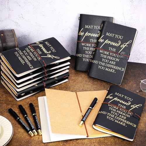 Booson 20 Pcs Employee Appreciation Gifts Inspirational Leather Notebooks Bulk Encouragement Journals Motivational Ballpoint Pens Thank You Gifts for Nurse Teacher Coworker Women Men