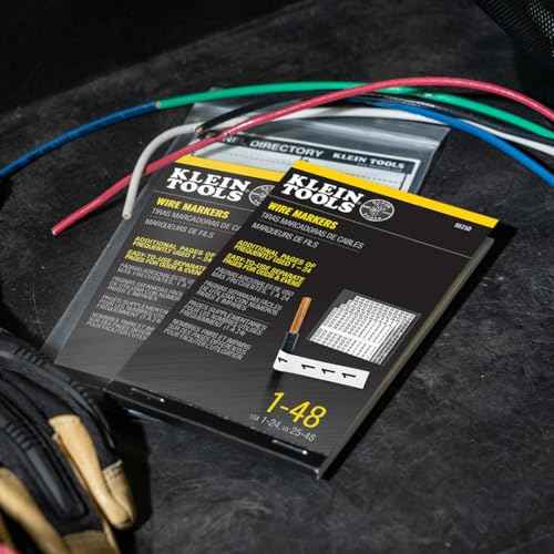 Klein Tools 56250 Wire Marker Book for Cable Management, Electric Panel Organization Wire Label Stickers, Numbered 1-48