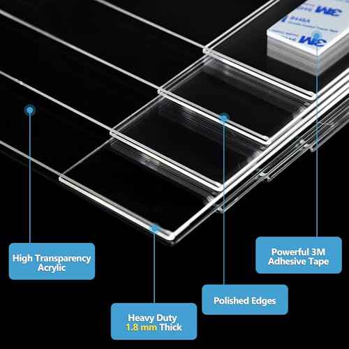 Acrylic Sign Holder 8.5 x 11 Wall Mount, Clear Plastic Sign Display Frame with Adhesive Tape, Vertical Wall Sign Holder for Office, Home, Store, Restaurant, School ? 12 Pack