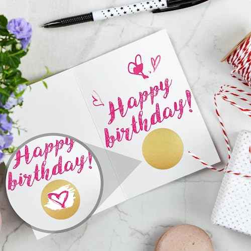 300 Pack Scratch Off Stickers, 1" Round Circle Scratch Off Labels Self Adhesive for Lottery Tickets DIY, Raffle Card Creating-Gold