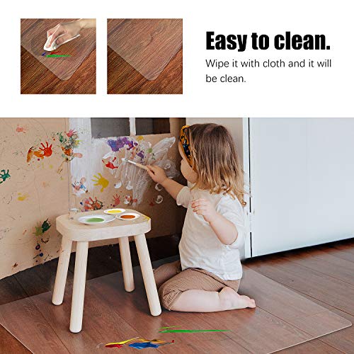 Kuyal Clear Chair Mat, Hard Floor Use, 4.75'¡¿7' Transparent Office Home Floor Protector mat Chairmats (57" X 84" Rectangle)