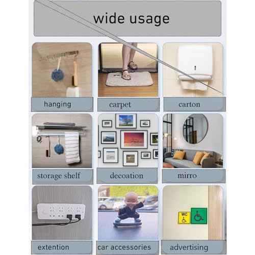 Double Sided Foam Tape, Heavy Duty Mounting Tape, 56 Pcs 3mm Thickness Self-Adhesive Tape, Super-Sticky Black Strong Pads, Waterproof for Walls, Doors, Wood, Metals, Glass, Papers