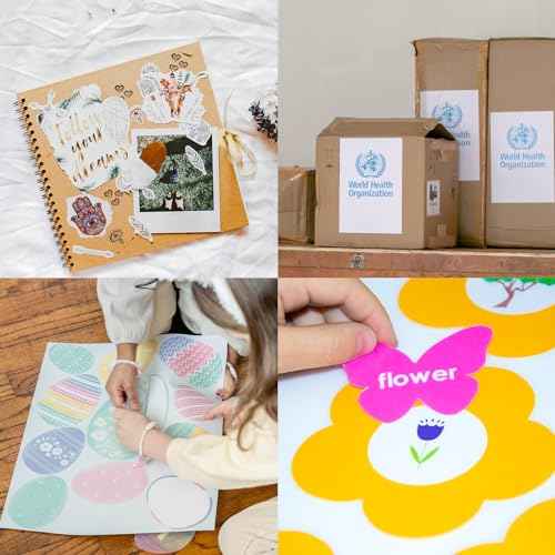 500 Sheets Sticker Paper Matte White, 8.5" x 11" Label Paper for Laser & Inkjet Printer, Full Sheet Label for Shipping Address Mailing