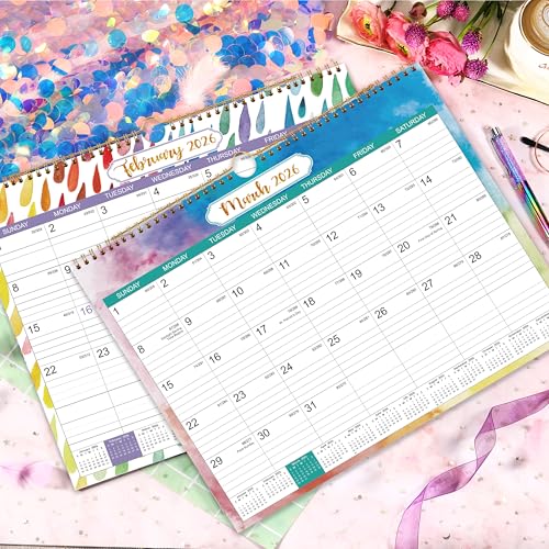 2026 Calendar - 2026 Wall Calendar from Jan. 2026 - Dec. 2026, Wall Calendars 2026 14.8'' x 11.5'', 12 Months with Julian Date, Thick Paper, Large Block