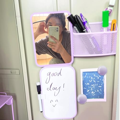 Svartur Purple Locker Accessories Set with Whiteboard Mirror & Pen Holder for School
