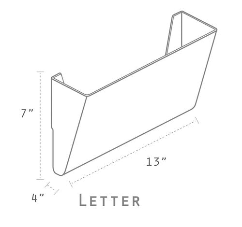 Storex Wall File, 3 Sections, Letter Size, 13" x 4" x 14", Clear, 3/Set