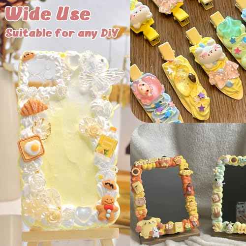 24PCS 100g Cream Kit Fake Whipped Cream Glue Clay Summer Craft DIY Decorations Rainbow Themed Cream DIY Making Art Craft Kit for Handmade Phone Case Mirror Jewelry Accessories