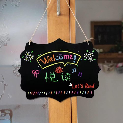 NEWNEWSHOW Erasable Message Board Sign - 8.7x12 Inch Double-Sided Chalkboard for Events & Menus
