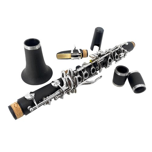 Vetimobato Professional E flat Clarinet Eb Key Clarinet Good Sound Nickel plated keys with 2 Barrels & Case (Ebonite)