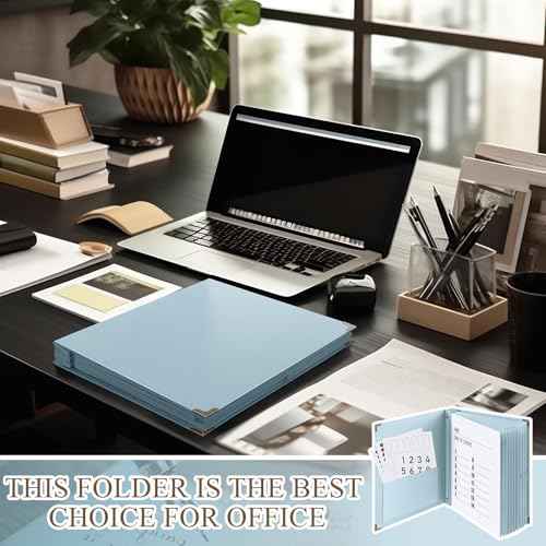 Marspark Important Document Organizer with Labels, Expanding File Folder, Family Document Organizer Binder for Important Papers, Letters, Photos, Passports(Blue)