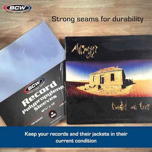 BCW 4 Mil Record Sleeves (12 Inch) - 100 ct | Clear Polypropylene Vinyl Album Protectors for 33 1/3 RPM | Archival Quality, Acid-Free | Premium Outer Sleeves for Storage of Your Vinyl Collection